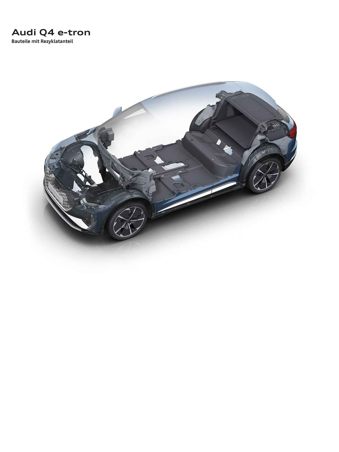 Geri dönüştürülmüş bileşenlere genel bakış Audi Q4 e-tron