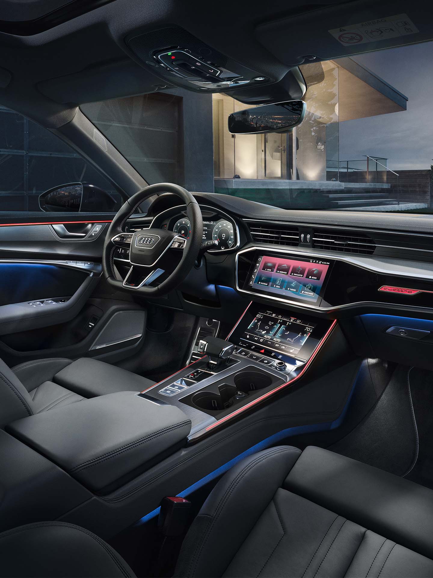 Temalar kokpit görünümünde Audi'yi aydınlatıyor